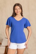 Remera Casual. azul francia