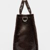 Cartera de mano Capri en cuero gamuza anaconda Chocolate