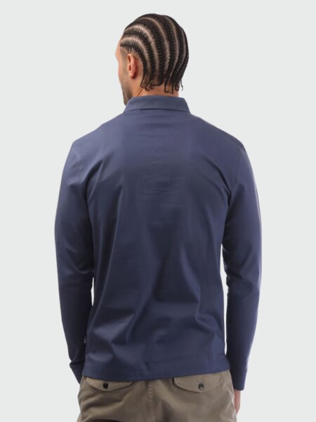 BOSS - Remera Polo de Algodón Interlock con Logotipo Violeta