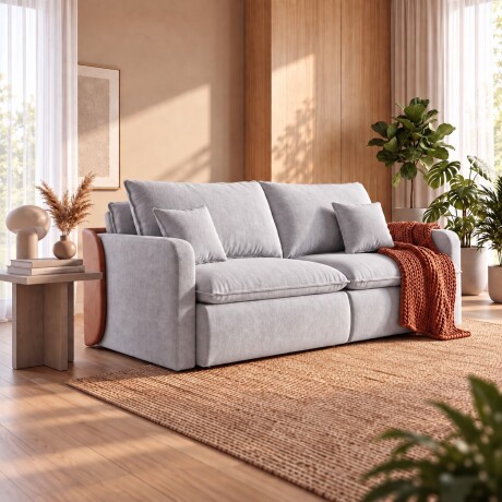 SILLÓN SOFÁ LIVING 3 CUERPOS RETRACTIL AJUSTABLE EXTENSIBLE GRIS