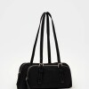 Cartera al hombro Lagoon en efecto gamuza Negro