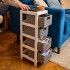 Cajonera Auxiliar Vintage Madera 4 Cajones Organiza Rústico Gris