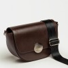 Bandolera The Circle en cuero liso Marron