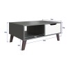 Mesa Ratona De Centro Living Grafito Blanco Con Cajón Y Estante Mesa Ratona De Centro Living Grafito Blanco Con Cajón Y Estante