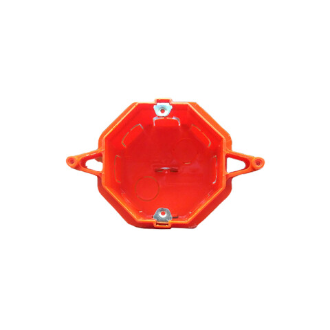 Caja plástica naranja p/embutir de centro sin tapa C10209