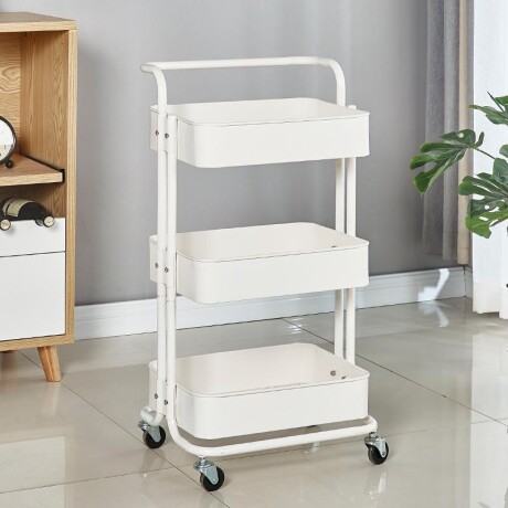 Carrito Organizador Metálico Multiuso Blanco - 3 Niveles Carrito Organizador Metálico Multiuso Blanco - 3 Niveles