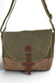 Morral con solapa Verde con Marrón