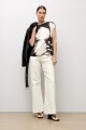 Blusa frente estampado negro