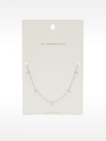 Collar Con Barras Y Circonitas - Plata De Ley 925 plateado