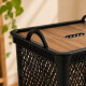 Cesto de ropa con tapa simil madera 49 Lts NEGRO