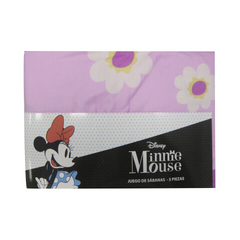 Juego Sábanas Infantil Minnie Niña 1 Plaza 100% Microfibra ROSA