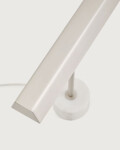 Lámpara de mesa Lynor de metal cepillado con base de mármol blanco Lámpara de mesa Lynor de metal cepillado con base de mármol blanco