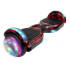 Combo De Skate Eléctrico 6.5" Con Luces Y Bluetooth + Asiento Para Hoverboard NEGRO