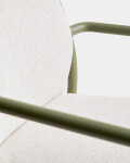 Silla apilable de exterior Linosa de aluminio verde con cojín beige Silla apilable de exterior Linosa de aluminio verde con cojín beige