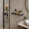 ESTANTE DE BAÑO EN VIDRIO 11 X 38 CM NEGRO MATE Estante De Baño En Vidrio 11 X 38 Cm Negro Mate