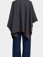Poncho De Punto Con Detalle De Costura gris