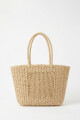 Bolso tejido beige