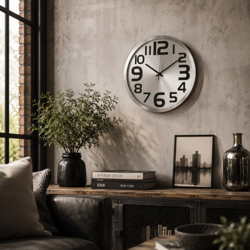 Reloj de Pared D30cm - Plata Reloj de Pared D30cm - Plata