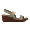 Sandalia Casual Mujer Country Taco Corrido Verde Claro