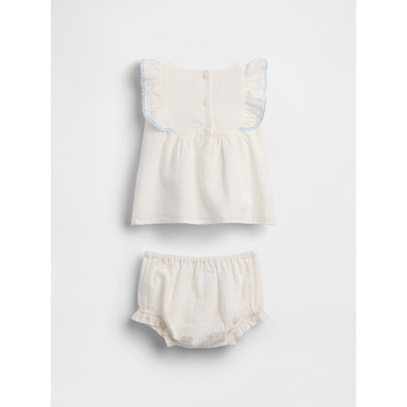 G SL EYELET BIB SET NEW OFF WHITE