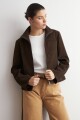 Chaqueta eco cuero con cierre chocolate