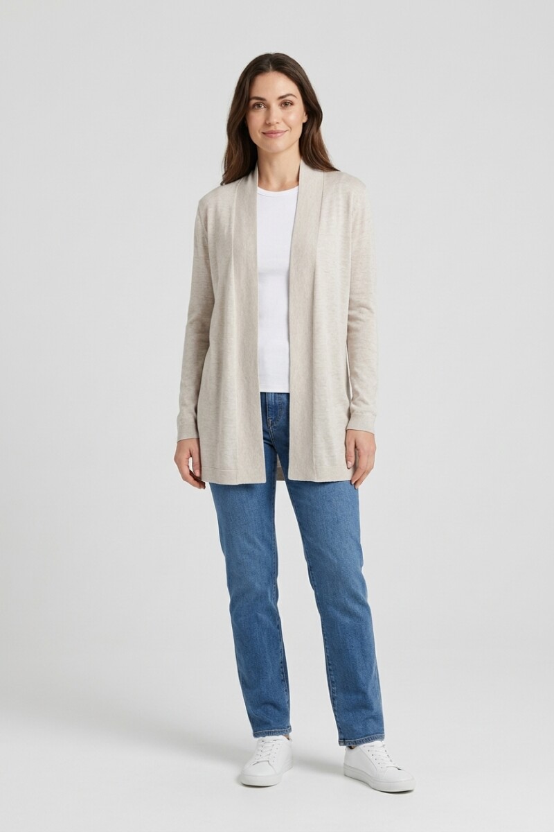 Cardigan largo sin botones BEIGE