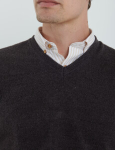 470313 SWEATER V HARRINGTON URBAN Gris Oscuro Melange