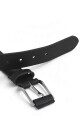 Cinturón de cuero vacuno jeanero de 3.5cm Negro