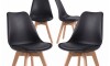 Silla Eames Pack 4 Unidades Acolchonada Calidad Premium Negro