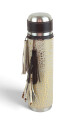 Kit termo y mate en cuero premium Beige con dorado