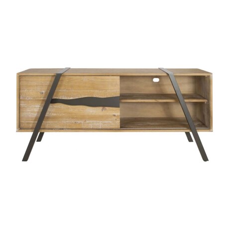 RACK DE LIVING PARA TV MADERA-Y-METAL NATURAL-BEIGE MADISON NATURAL