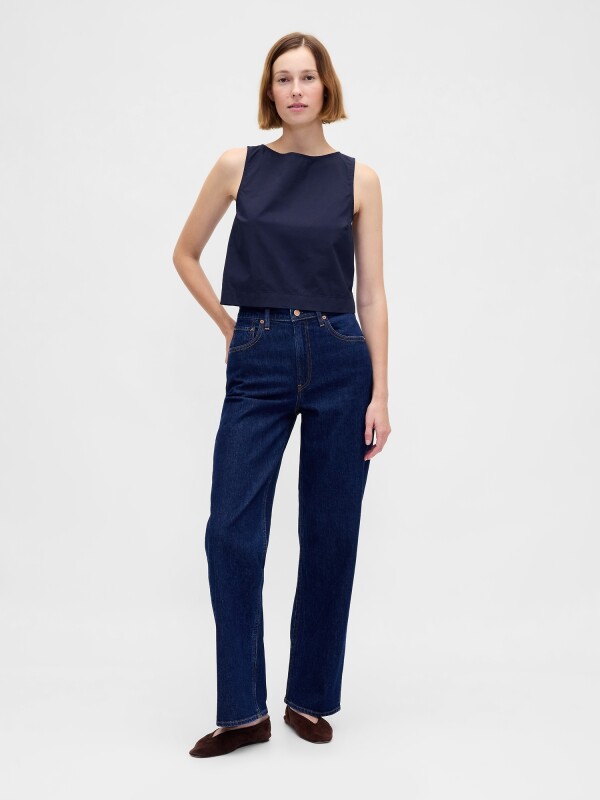 SL SHELL TANK - POPLIN NAVY UNIFORM