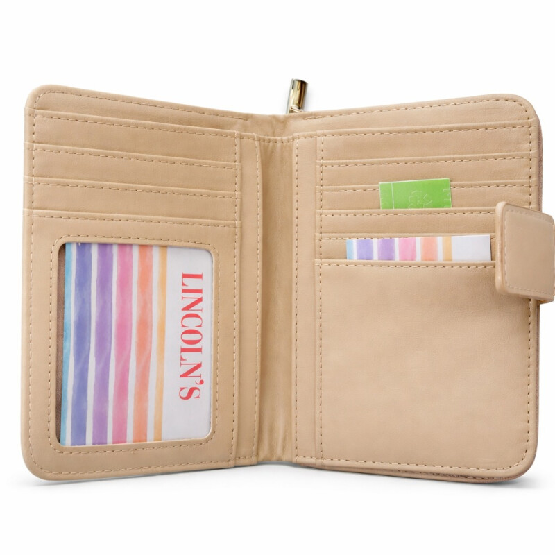 Billetera de Dama Tejida con Cierre Beige