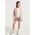CARDIGAN FEM ROSA/GRAFITO