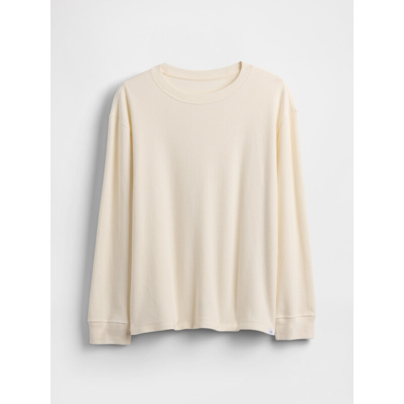 LS WAFFLE TEE IVORY FROST