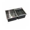 Pileta de cocina DREAM doble 82x45x21cm c/guarda objetos Pileta De Cocina Dream Doble 82x45x21cm C/guarda Objetos
