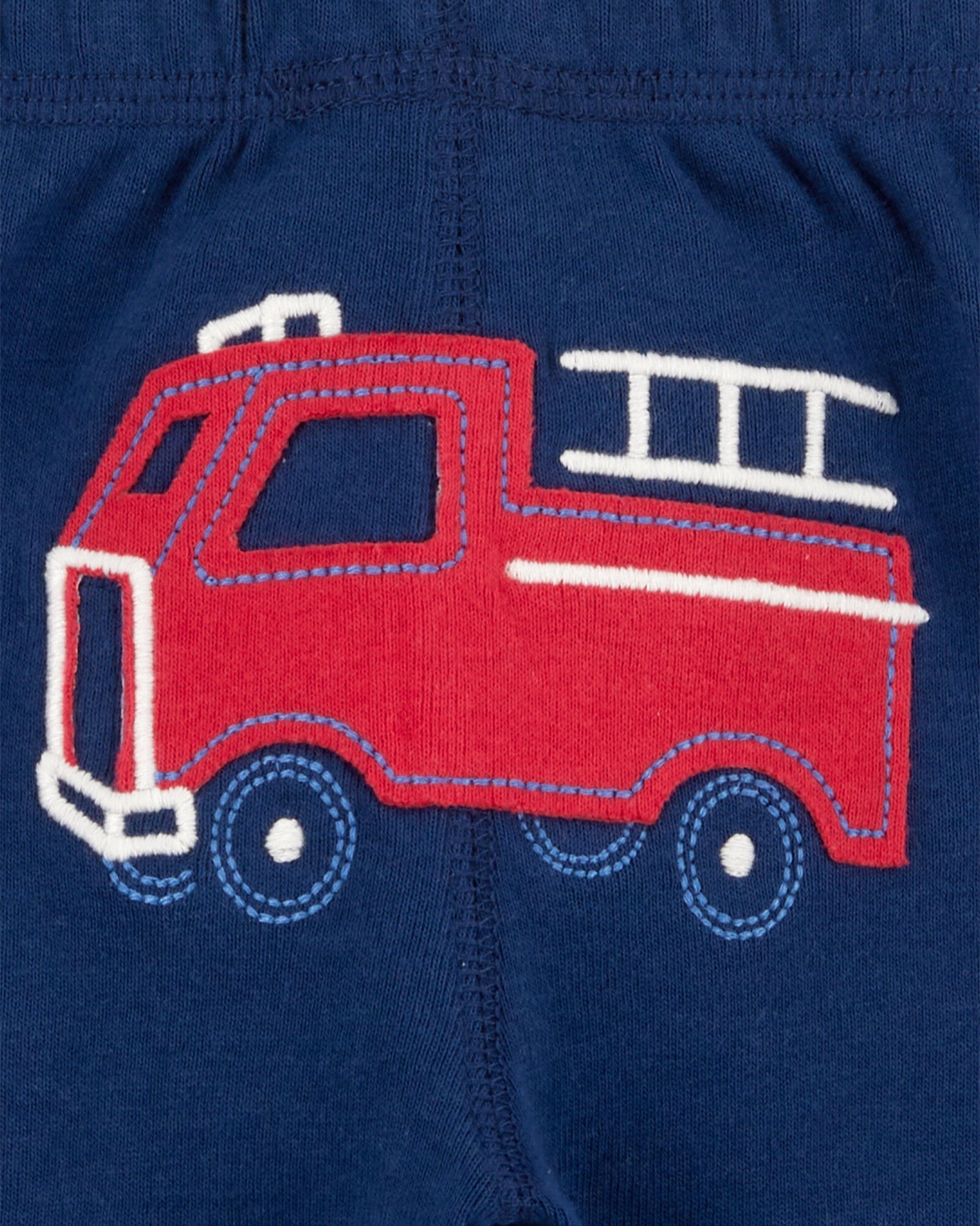 Set tres piezas de algodón, pantalón y dos bodies, diseño bomberos Sin color