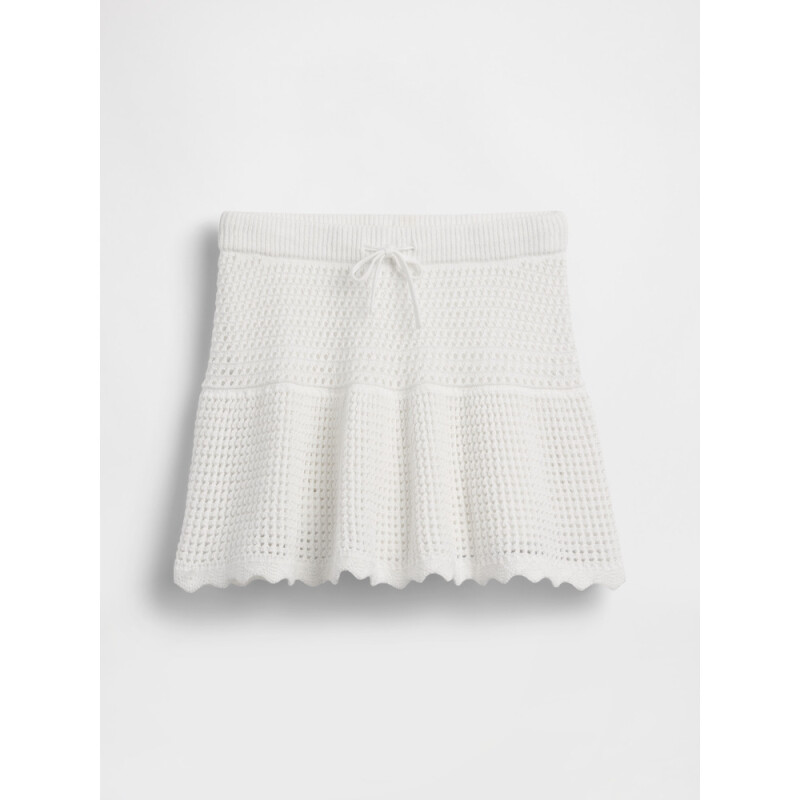 MB TIERED CROCHET SKORT NEW OFF WHITE