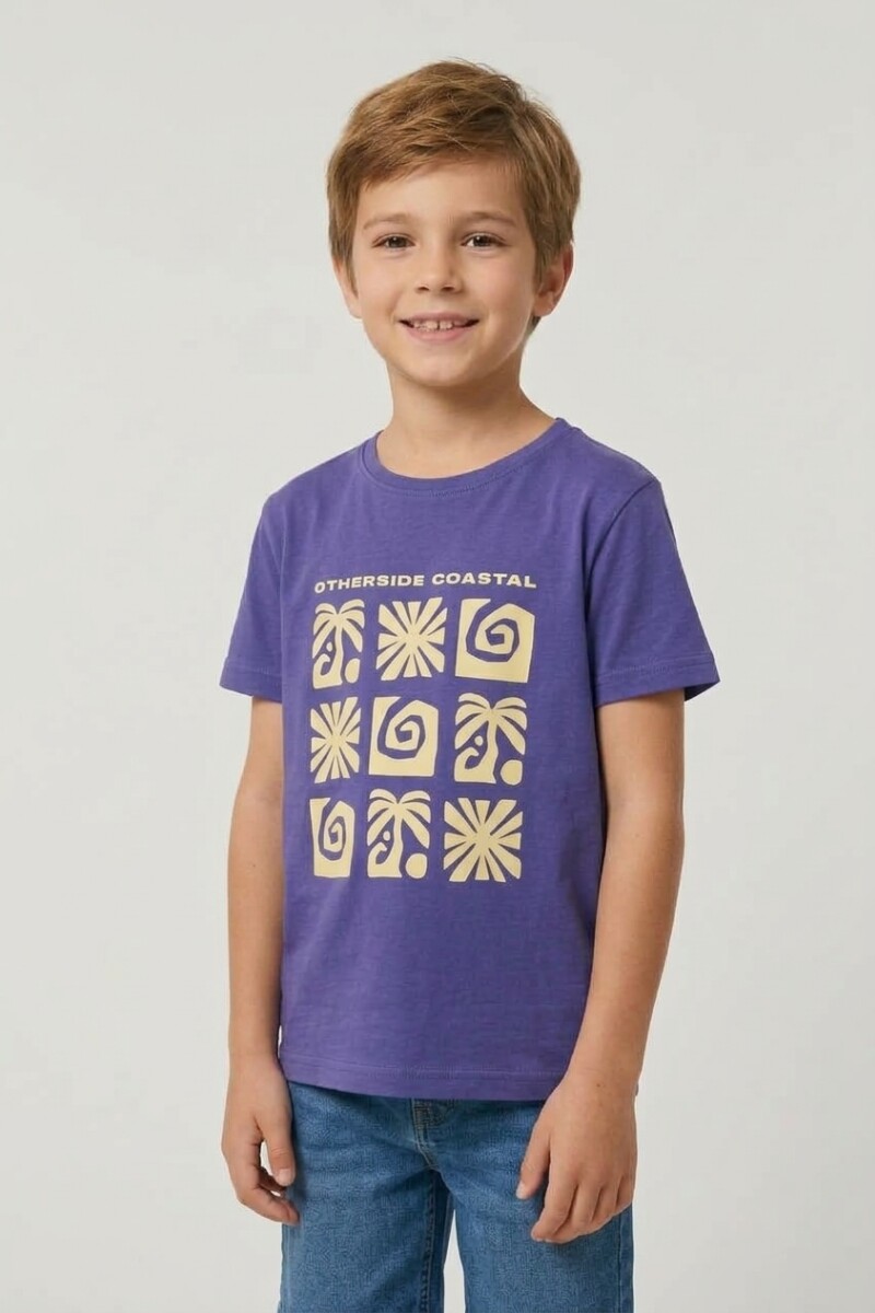 Remera m/c estampada Coastal AZUL MARINO