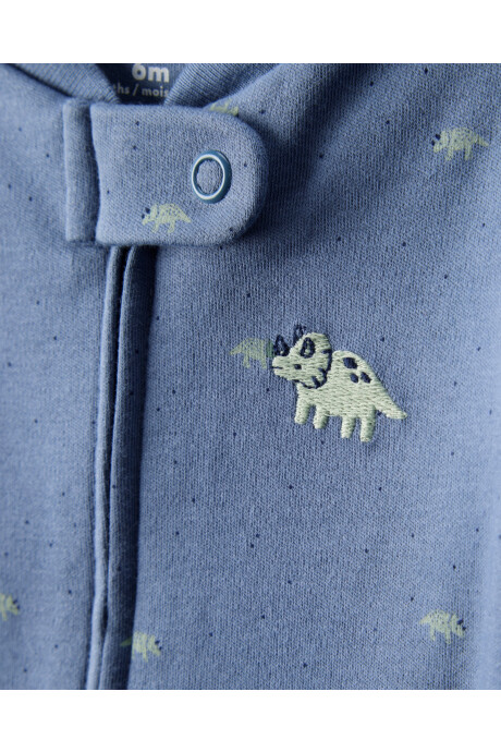 Pijama una pieza de algodón, con pie, diseño dinos Sin color