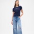 FRCH SS MOD RIB ABBRV TEE NAVY UNIFORM