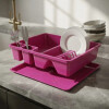 Escurridor Eco De Platos Vasos Cubiertos 45 X 38 Cm ROSA