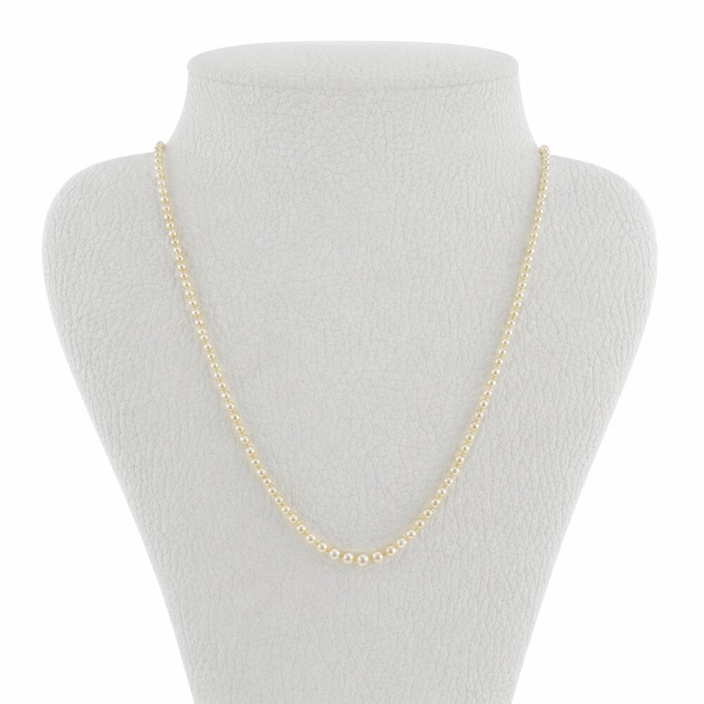 Collar de perlas naturales con broche de perlitas y diamantes, 42 Cm Collar de perlas naturales con broche de perlitas y diamantes, 42 Cm