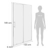 Mampara de vidrio regulable 135-149cm 6mm Mampara De Vidrio Regulable 135-149cm 6mm