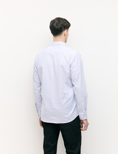 012726 CAMISA STRIPES WILL Blanco/azul Osc