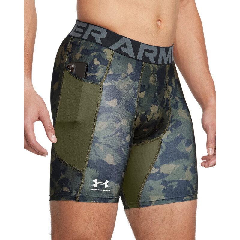 UA HG Armour Prtd Comp Sts-GRN GRN-390