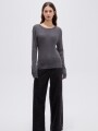 Remera Brune Gris Melange Oscuro