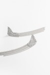 Caravanas strass cadena plateado
