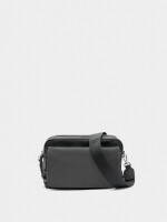 Bolso Bandolera De Nylon Con Solapa negro