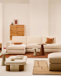 Sofá modular desenfundable Alea 5 plazas chenilla chaise longue izquierdo crudo 340 cm Sofá modular desenfundable Alea 5 plazas chenilla chaise longue izquierdo crudo 340 cm